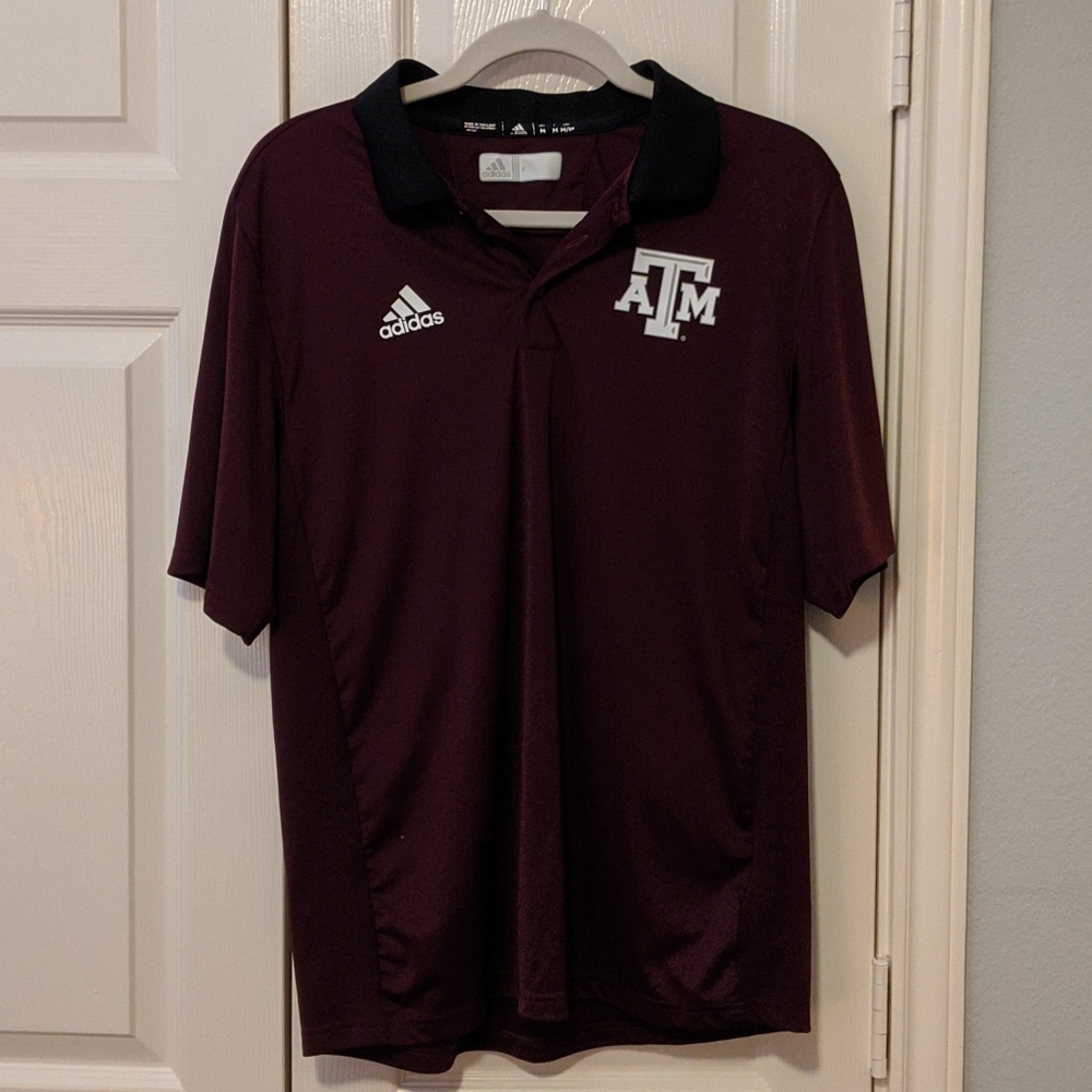👍 Adidas Texas A&M Polo Maroon and Black